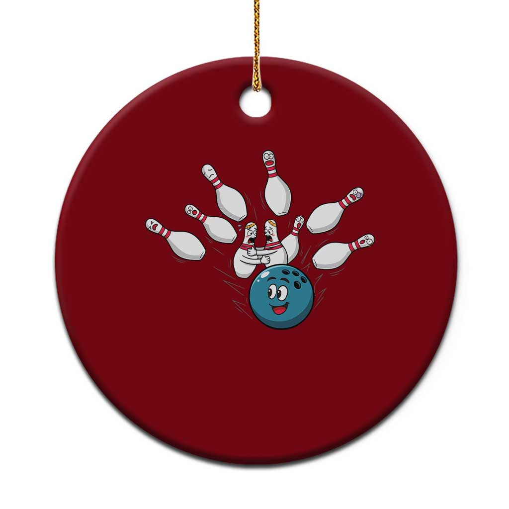 Funny Sport Bowler Gift Ceramic Ornament Bowling Ball Chasing Pins TS12 1pc Red Print Your Wear