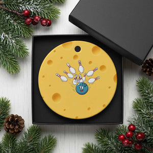 Funny Sport Bowler Gift Ceramic Ornament Bowling Ball Chasing Pins TS12 1pc Yellow Cheese Print Your Wear