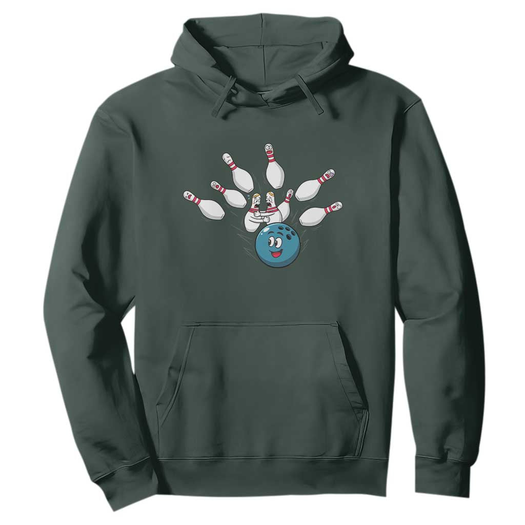 Funny Sport Bowler Gift Hoodie Bowling Ball Chasing Pins TS12 Dark Forest Green Print Your Wear