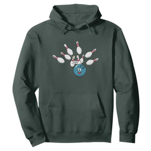 Funny Sport Bowler Gift Hoodie Bowling Ball Chasing Pins TS12 Dark Forest Green Print Your Wear