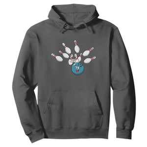 Funny Sport Bowler Gift Hoodie Bowling Ball Chasing Pins TS12 Dark Heather Print Your Wear