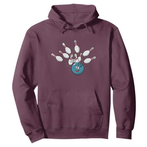 Funny Sport Bowler Gift Hoodie Bowling Ball Chasing Pins TS12 Maroon Print Your Wear