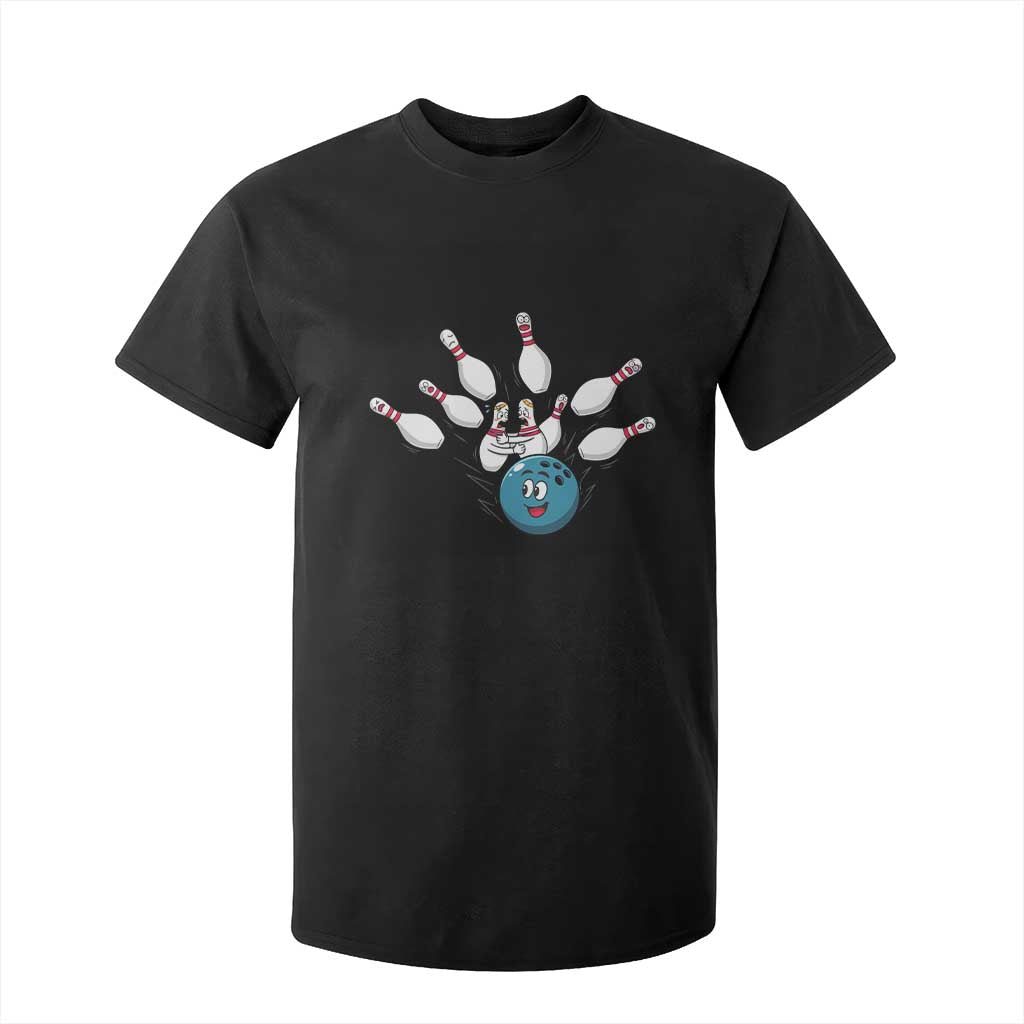 Funny Sport Bowler Gift T Shirt For Kid Bowling Ball Chasing Pins TS12 Black Print Your Wear
