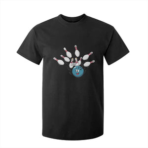 Funny Sport Bowler Gift T Shirt For Kid Bowling Ball Chasing Pins TS12 Black Print Your Wear