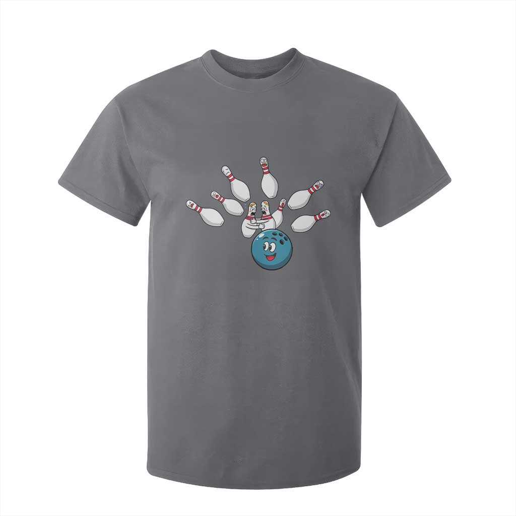 Funny Sport Bowler Gift T Shirt For Kid Bowling Ball Chasing Pins TS12 Charcoal Print Your Wear