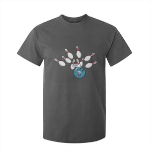 Funny Sport Bowler Gift T Shirt For Kid Bowling Ball Chasing Pins TS12 Dark Heather Print Your Wear