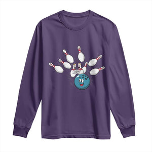 Funny Sport Bowler Gift Long Sleeve Shirt Bowling Ball Chasing Pins TS12 Purple Print Your Wear
