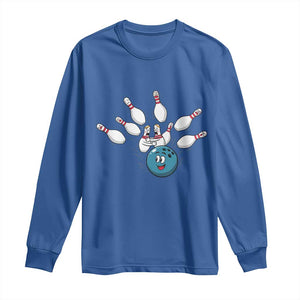 Funny Sport Bowler Gift Long Sleeve Shirt Bowling Ball Chasing Pins TS12 Royal Blue Print Your Wear