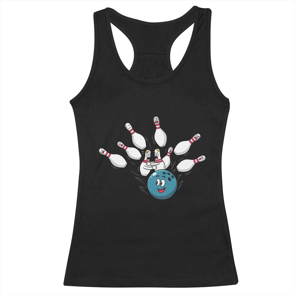 Funny Sport Bowler Gift Racerback Tank Top Bowling Ball Chasing Pins TS12 Black Print Your Wear