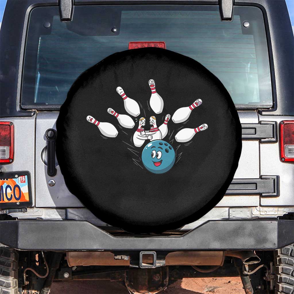 Funny Sport Bowler Gift Spare Tire Cover Bowling Ball Chasing Pins TS12 No hole Black Print Your Wear