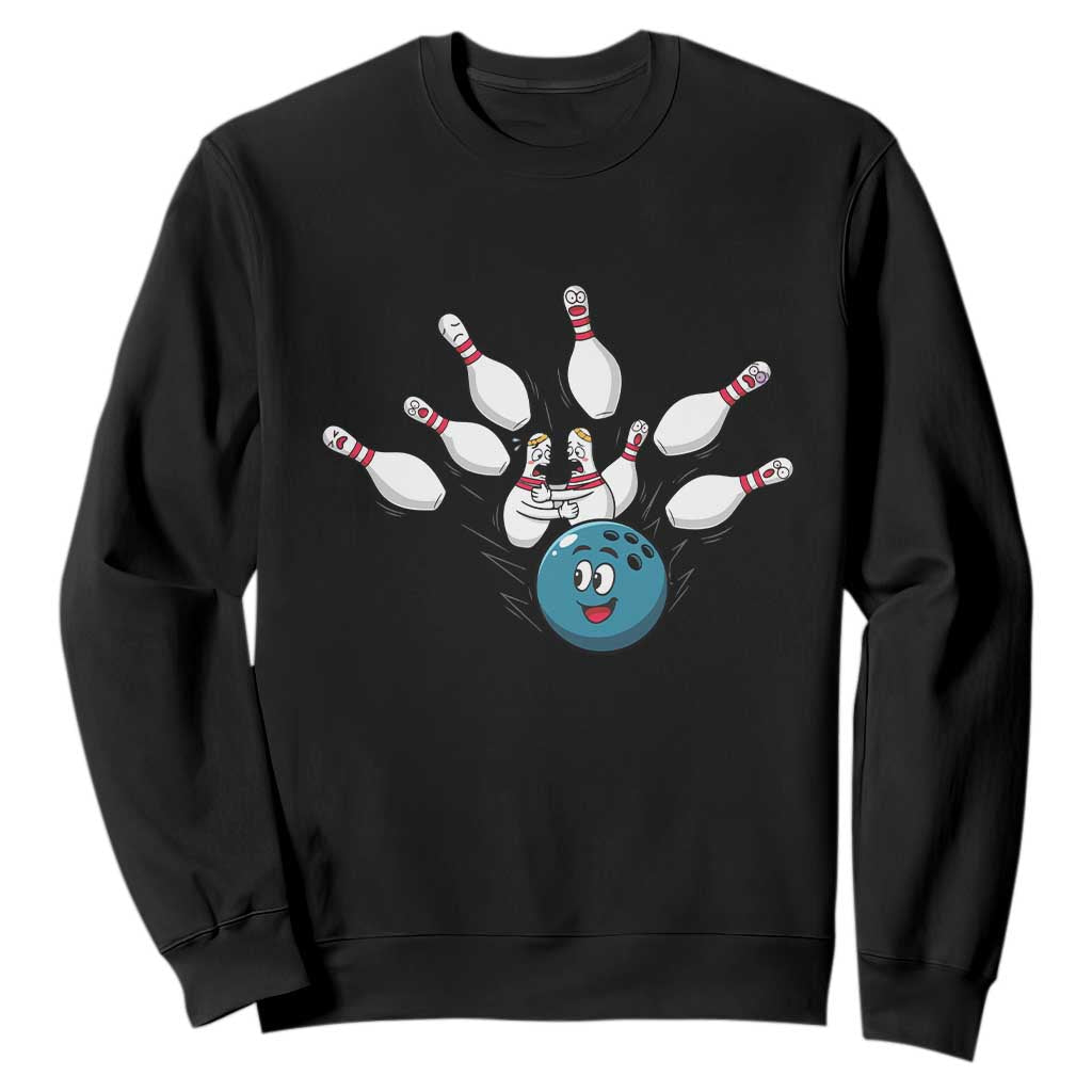 Funny Sport Bowler Gift Sweatshirt Bowling Ball Chasing Pins TS12 Black Print Your Wear