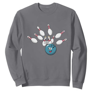 Funny Sport Bowler Gift Sweatshirt Bowling Ball Chasing Pins TS12 Charcoal Print Your Wear