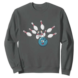 Funny Sport Bowler Gift Sweatshirt Bowling Ball Chasing Pins TS12 Dark Heather Print Your Wear