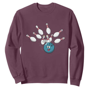 Funny Sport Bowler Gift Sweatshirt Bowling Ball Chasing Pins TS12 Maroon Print Your Wear