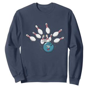 Funny Sport Bowler Gift Sweatshirt Bowling Ball Chasing Pins TS12 Navy Print Your Wear