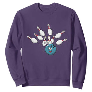 Funny Sport Bowler Gift Sweatshirt Bowling Ball Chasing Pins TS12 Purple Print Your Wear