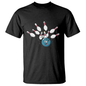 Funny Sport Bowler Gift T Shirt Bowling Ball Chasing Pins TS12 Black Print Your Wear