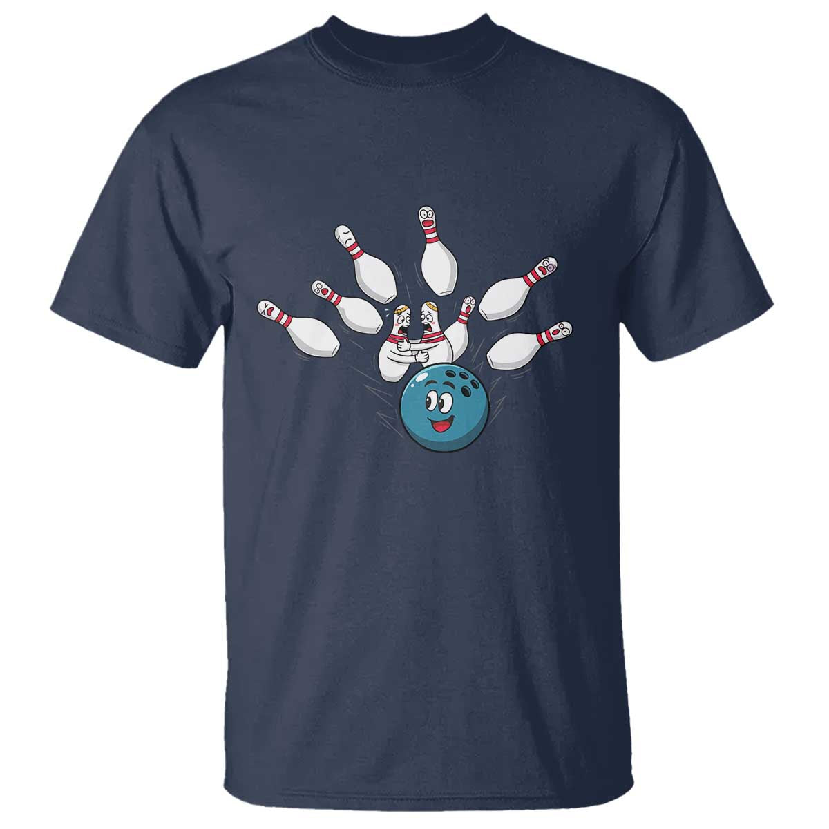 Funny Sport Bowler Gift T Shirt Bowling Ball Chasing Pins TS12 Navy Print Your Wear