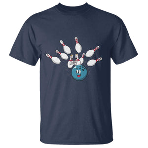 Funny Sport Bowler Gift T Shirt Bowling Ball Chasing Pins TS12 Navy Print Your Wear