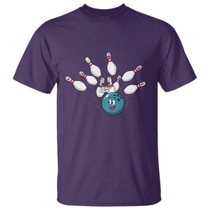Funny Sport Bowler Gift T Shirt Bowling Ball Chasing Pins TS12 Purple Print Your Wear