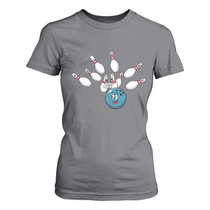 Funny Sport Bowler Gift T Shirt For Women Bowling Ball Chasing Pins TS12 Charcoal Print Your Wear