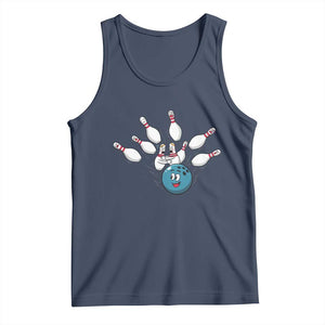 Funny Sport Bowler Gift Tank Top Bowling Ball Chasing Pins TS12 Navy Print Your Wear