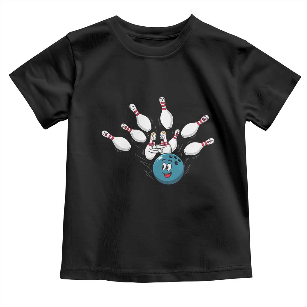 Funny Sport Bowler Gift Toddler T Shirt Bowling Ball Chasing Pins TS12 Black Print Your Wear
