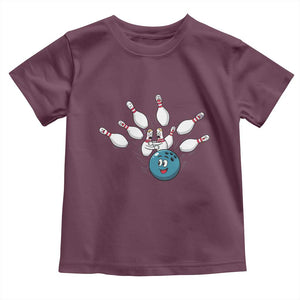 Funny Sport Bowler Gift Toddler T Shirt Bowling Ball Chasing Pins TS12 Maroon Print Your Wear