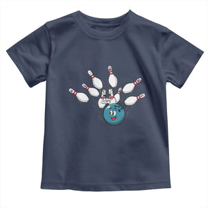 Funny Sport Bowler Gift Toddler T Shirt Bowling Ball Chasing Pins TS12 Navy Print Your Wear