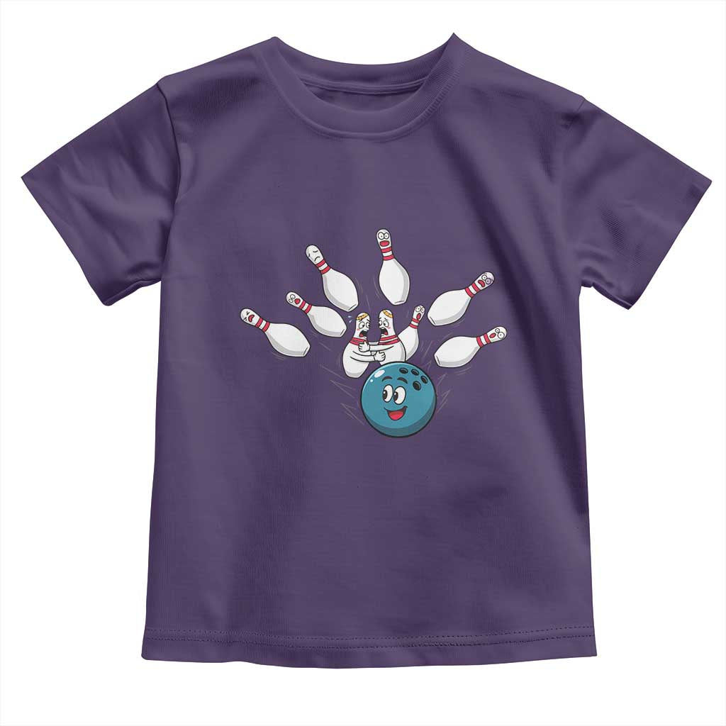 Funny Sport Bowler Gift Toddler T Shirt Bowling Ball Chasing Pins TS12 Purple Print Your Wear