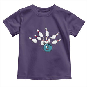 Funny Sport Bowler Gift Toddler T Shirt Bowling Ball Chasing Pins TS12 Purple Print Your Wear
