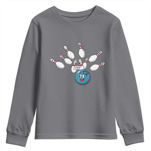 Funny Sport Bowler Gift Youth Sweatshirt Bowling Ball Chasing Pins TS12 Charcoal Print Your Wear
