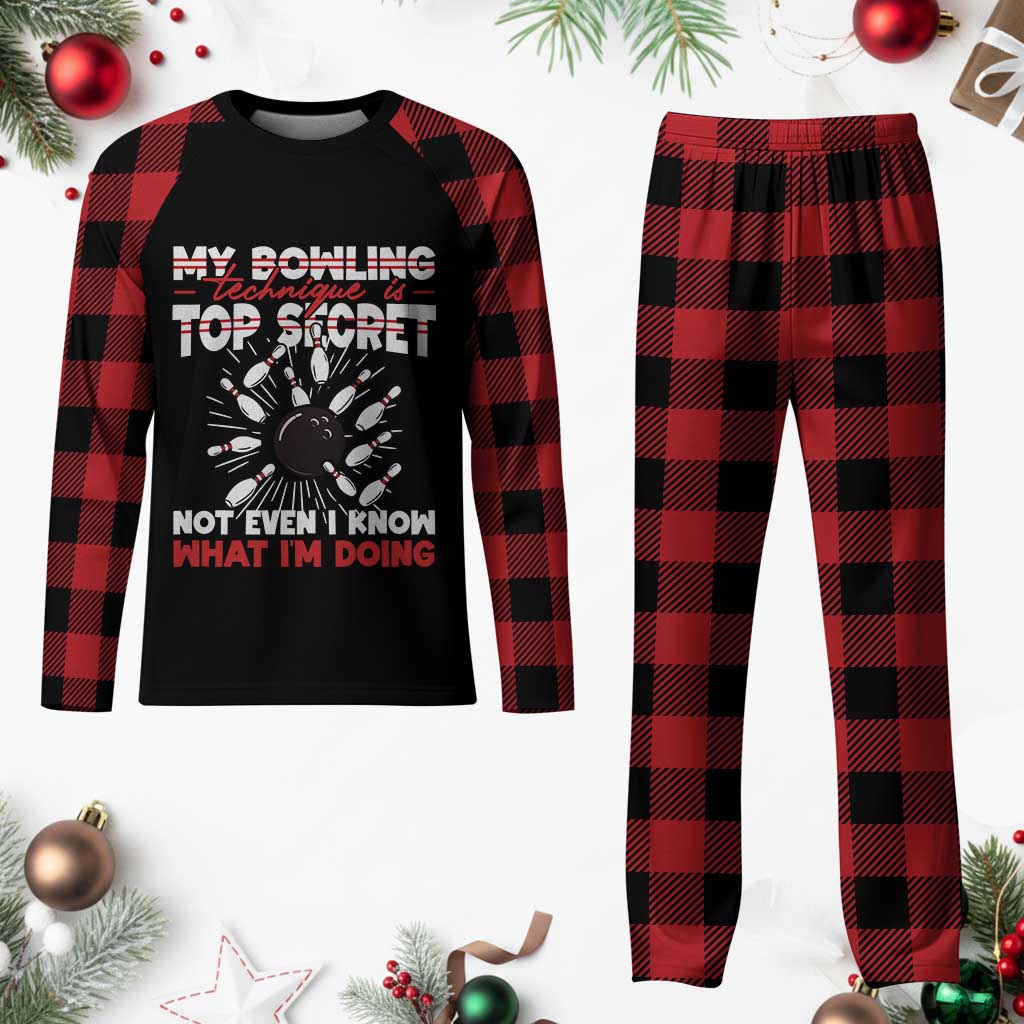 My Bowling Technique Is Top Secret Plaid Pajama Set Funny Bowler Gift TS12 Buffalo Plaid Print Your Wear