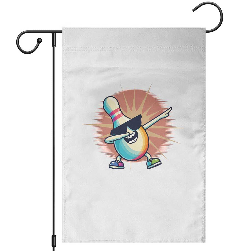 Dabbing Bowling Pin Garden Flag Funny Player Gift TS12 White Print Your Wear