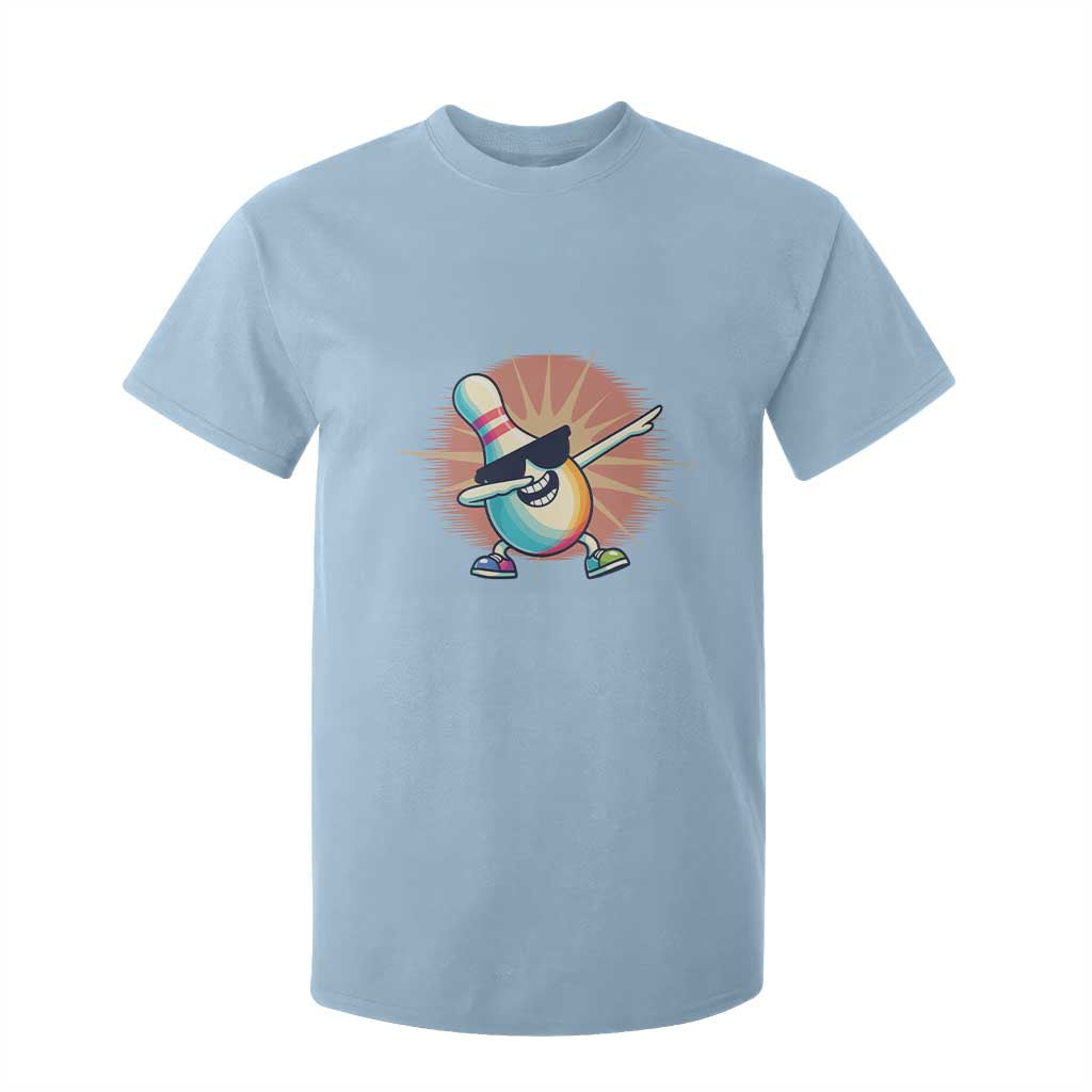 Dabbing Bowling Pin T Shirt For Kid Funny Player Gift TS12 Light Blue Print Your Wear