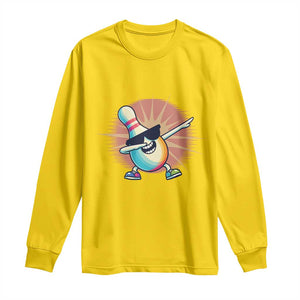 Dabbing Bowling Pin Long Sleeve Shirt Funny Player Gift TS12 Daisy Print Your Wear