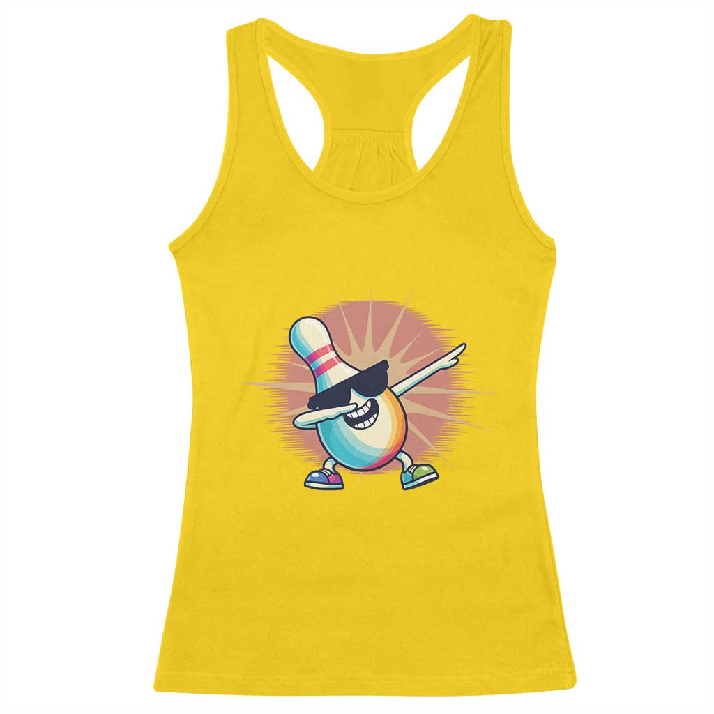 Dabbing Bowling Pin Racerback Tank Top Funny Player Gift TS12 Daisy Print Your Wear