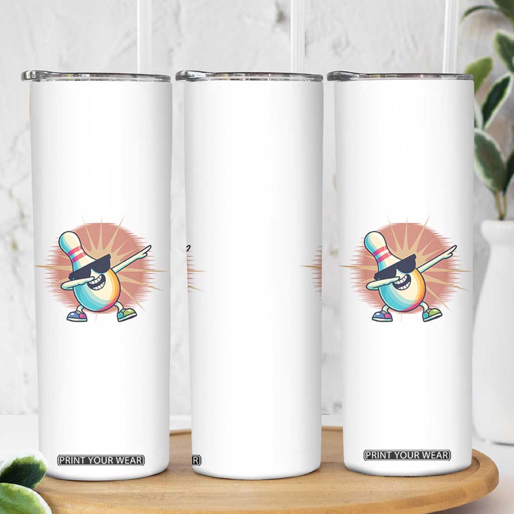 Dabbing Bowling Pin Skinny Tumbler Funny Player Gift TS12 Print Your Wear