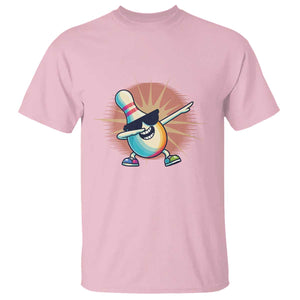 Dabbing Bowling Pin T Shirt Funny Player Gift TS12 Light Pink Print Your Wear