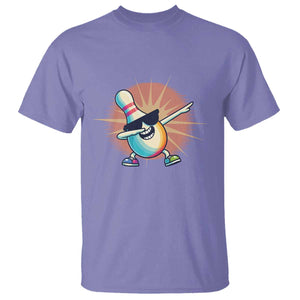 Dabbing Bowling Pin T Shirt Funny Player Gift TS12 Violet Print Your Wear