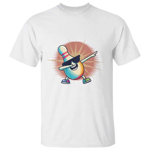 Dabbing Bowling Pin T Shirt Funny Player Gift TS12 White Print Your Wear