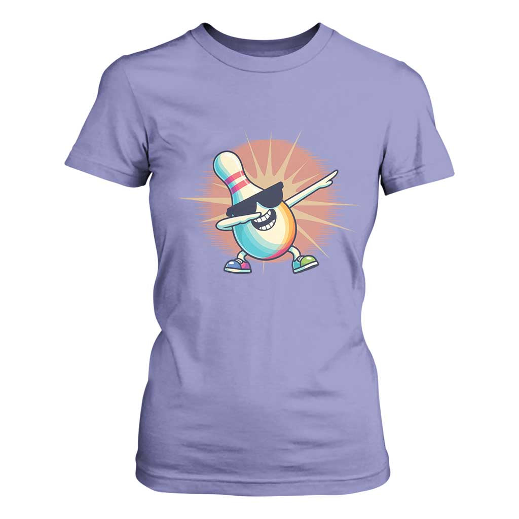 Dabbing Bowling Pin T Shirt For Women Funny Player Gift TS12 Violet Print Your Wear