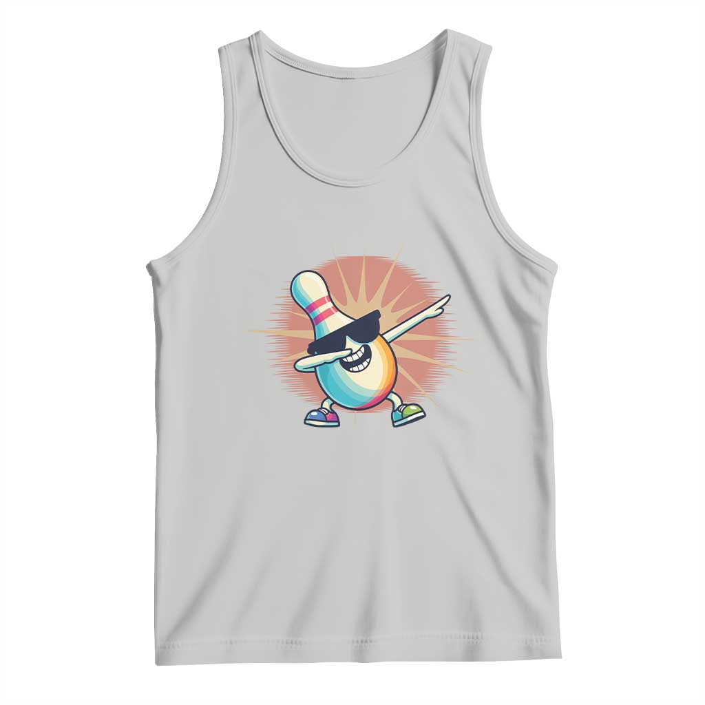 Dabbing Bowling Pin Tank Top Funny Player Gift TS12 Ash Print Your Wear