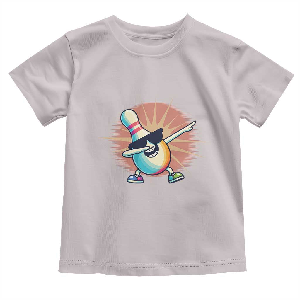 Dabbing Bowling Pin Toddler T Shirt Funny Player Gift TS12 Ice Gray Print Your Wear