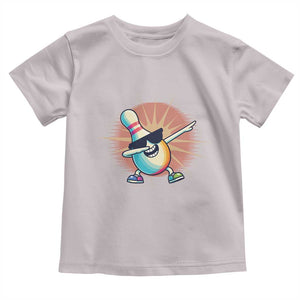 Dabbing Bowling Pin Toddler T Shirt Funny Player Gift TS12 Ice Gray Print Your Wear