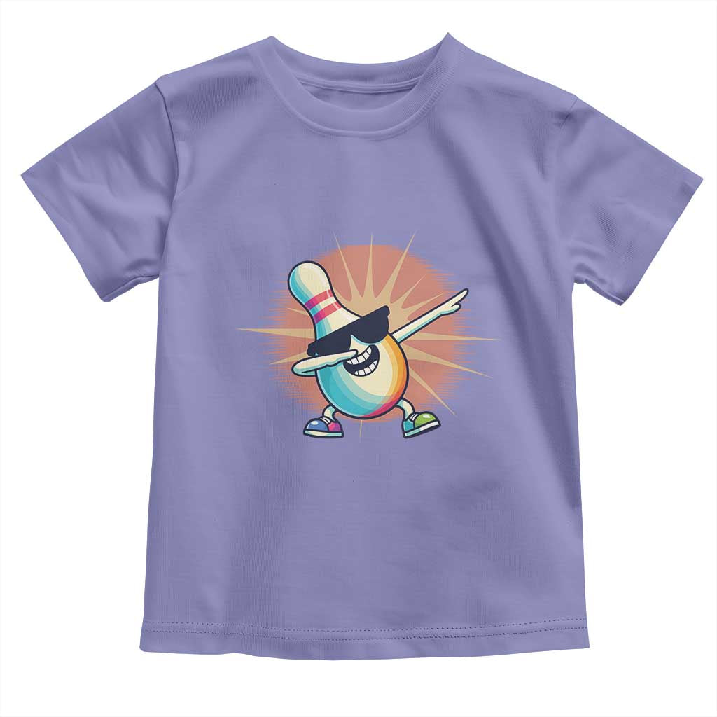 Dabbing Bowling Pin Toddler T Shirt Funny Player Gift TS12 Violet Print Your Wear