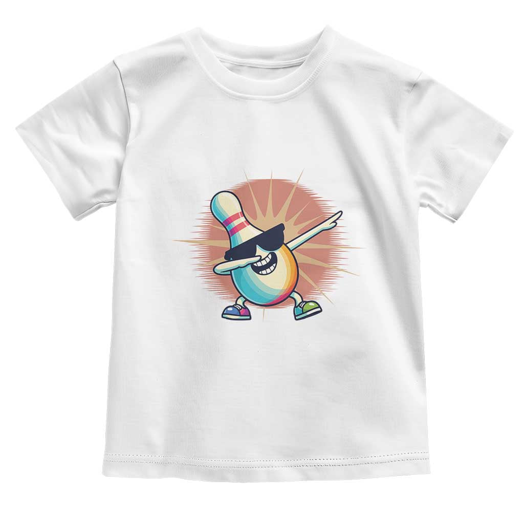 Dabbing Bowling Pin Toddler T Shirt Funny Player Gift TS12 White Print Your Wear