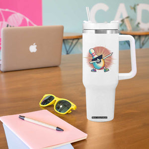 Dabbing Bowling Pin Tumbler With Handle Funny Player Gift TS12 Print Your Wear