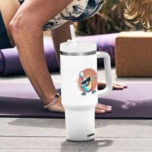 Dabbing Bowling Pin Tumbler With Handle Funny Player Gift TS12 Print Your Wear
