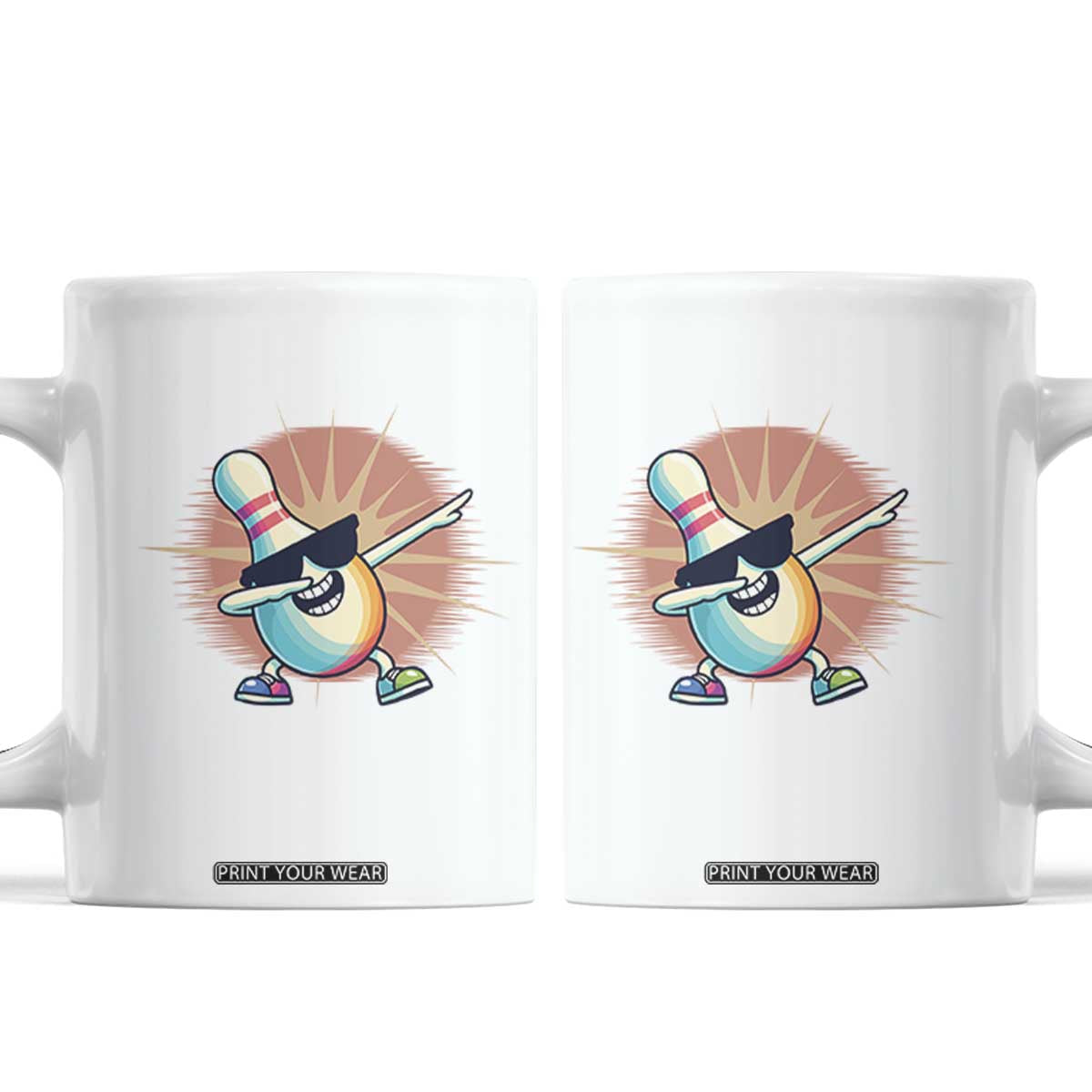 Dabbing Bowling Pin Coffee Mug Funny Player Gift TS12 White Print Your Wear
